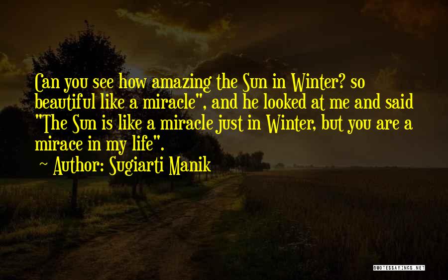 Sugiarti Manik Quotes: Can You See How Amazing The Sun In Winter? So Beautiful Like A Miracle, And He Looked At Me And