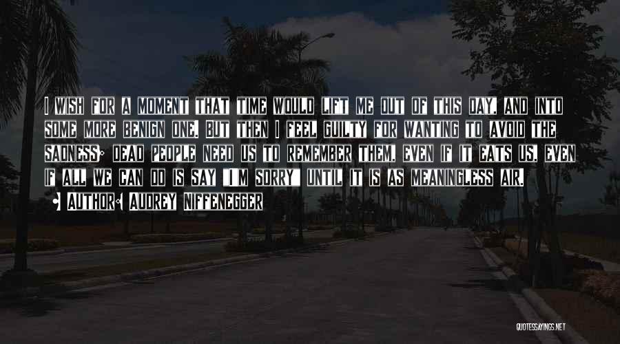 Audrey Niffenegger Quotes: I Wish For A Moment That Time Would Lift Me Out Of This Day, And Into Some More Benign One.