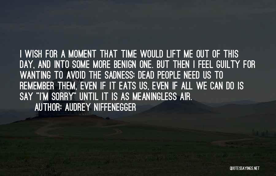 Audrey Niffenegger Quotes: I Wish For A Moment That Time Would Lift Me Out Of This Day, And Into Some More Benign One.