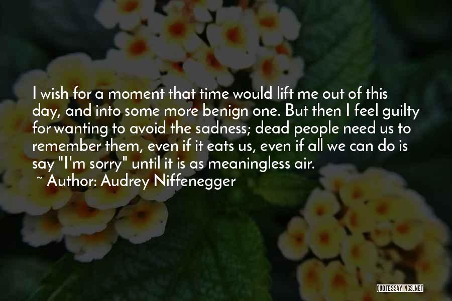 Audrey Niffenegger Quotes: I Wish For A Moment That Time Would Lift Me Out Of This Day, And Into Some More Benign One.