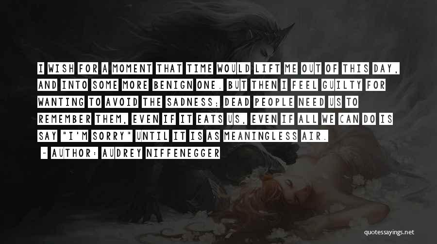 Audrey Niffenegger Quotes: I Wish For A Moment That Time Would Lift Me Out Of This Day, And Into Some More Benign One.