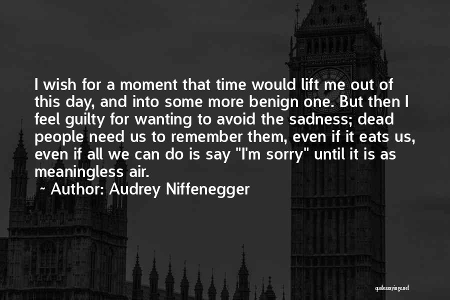 Audrey Niffenegger Quotes: I Wish For A Moment That Time Would Lift Me Out Of This Day, And Into Some More Benign One.