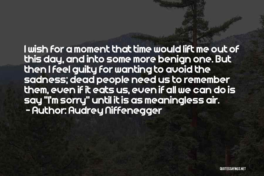 Audrey Niffenegger Quotes: I Wish For A Moment That Time Would Lift Me Out Of This Day, And Into Some More Benign One.