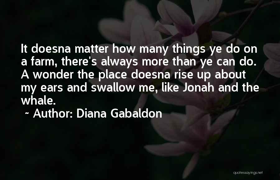 Diana Gabaldon Quotes: It Doesna Matter How Many Things Ye Do On A Farm, There's Always More Than Ye Can Do. A Wonder