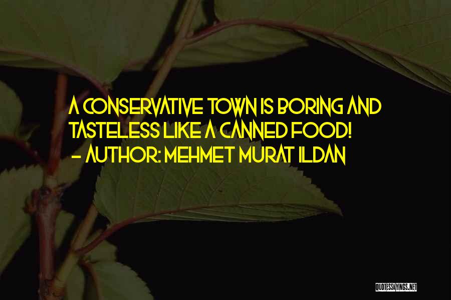 Mehmet Murat Ildan Quotes: A Conservative Town Is Boring And Tasteless Like A Canned Food!