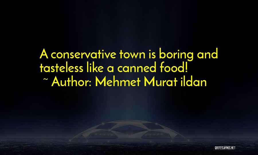 Mehmet Murat Ildan Quotes: A Conservative Town Is Boring And Tasteless Like A Canned Food!