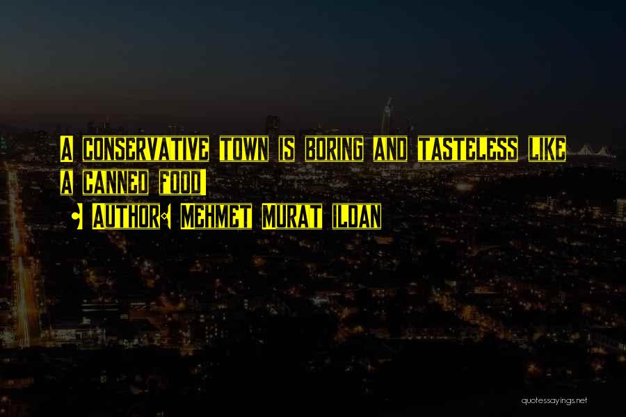 Mehmet Murat Ildan Quotes: A Conservative Town Is Boring And Tasteless Like A Canned Food!