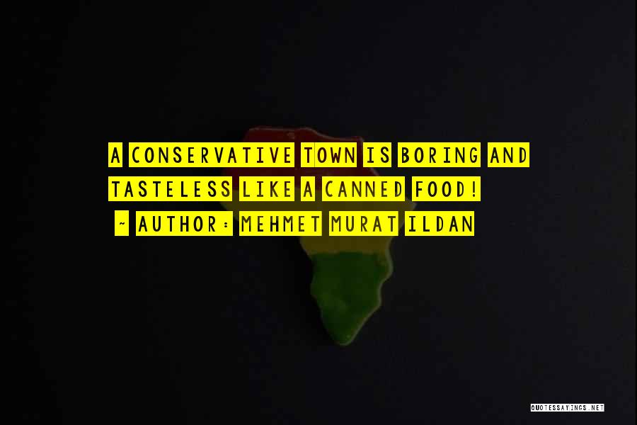 Mehmet Murat Ildan Quotes: A Conservative Town Is Boring And Tasteless Like A Canned Food!