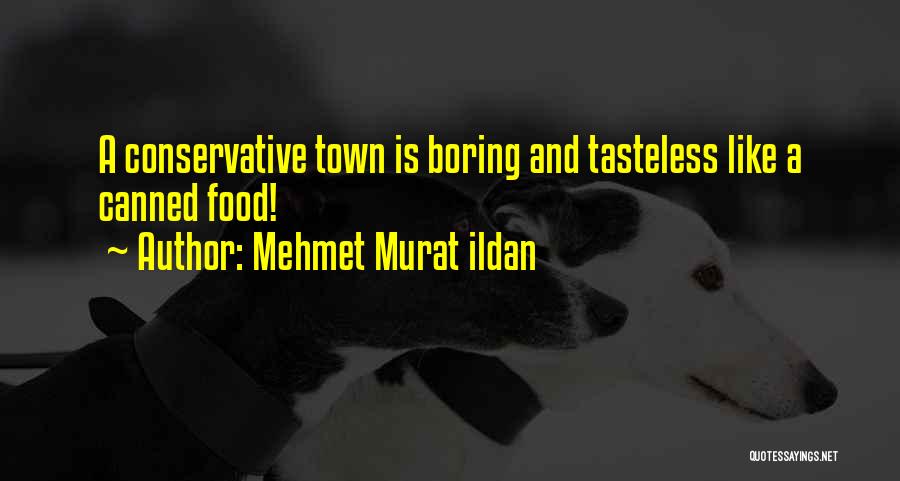 Mehmet Murat Ildan Quotes: A Conservative Town Is Boring And Tasteless Like A Canned Food!