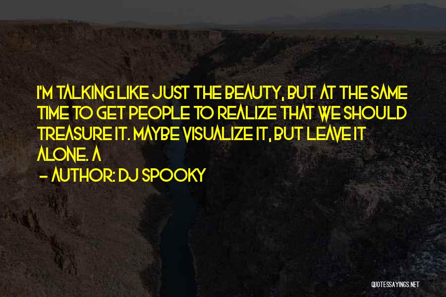 DJ Spooky Quotes: I'm Talking Like Just The Beauty, But At The Same Time To Get People To Realize That We Should Treasure