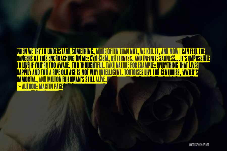 Martin Page Quotes: When We Try To Understand Something, More Often Than Not, We Kill It, And Now I Can Feel The Dangers