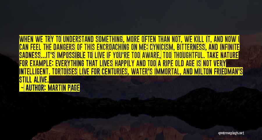 Martin Page Quotes: When We Try To Understand Something, More Often Than Not, We Kill It, And Now I Can Feel The Dangers