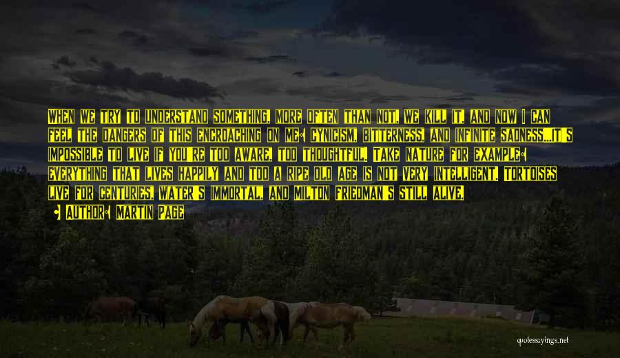 Martin Page Quotes: When We Try To Understand Something, More Often Than Not, We Kill It, And Now I Can Feel The Dangers