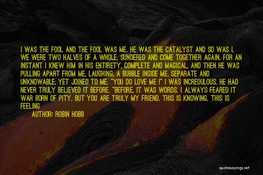 Robin Hobb Quotes: I Was The Fool And The Fool Was Me. He Was The Catalyst And So Was I. We Were Two