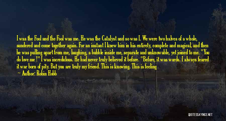 Robin Hobb Quotes: I Was The Fool And The Fool Was Me. He Was The Catalyst And So Was I. We Were Two