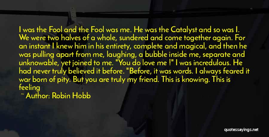 Robin Hobb Quotes: I Was The Fool And The Fool Was Me. He Was The Catalyst And So Was I. We Were Two