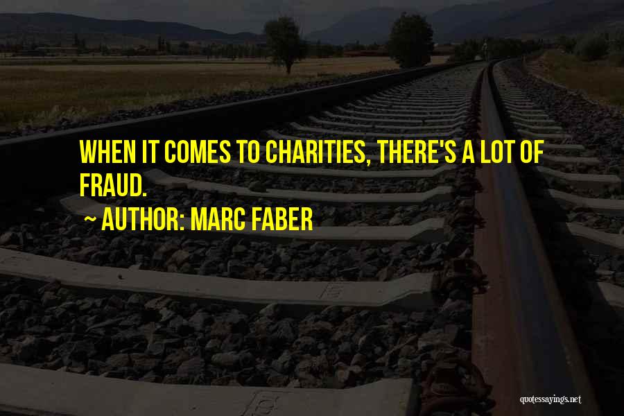 Marc Faber Quotes: When It Comes To Charities, There's A Lot Of Fraud.