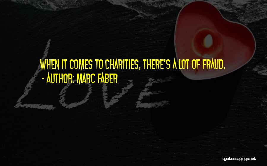 Marc Faber Quotes: When It Comes To Charities, There's A Lot Of Fraud.