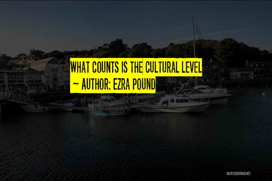 Ezra Pound Quotes: What Counts Is The Cultural Level