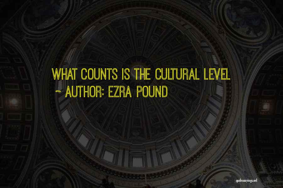 Ezra Pound Quotes: What Counts Is The Cultural Level