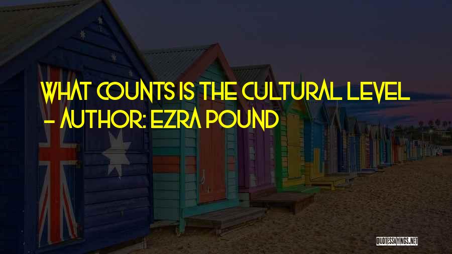 Ezra Pound Quotes: What Counts Is The Cultural Level