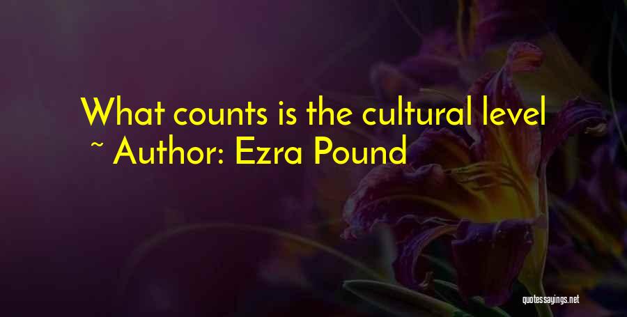 Ezra Pound Quotes: What Counts Is The Cultural Level