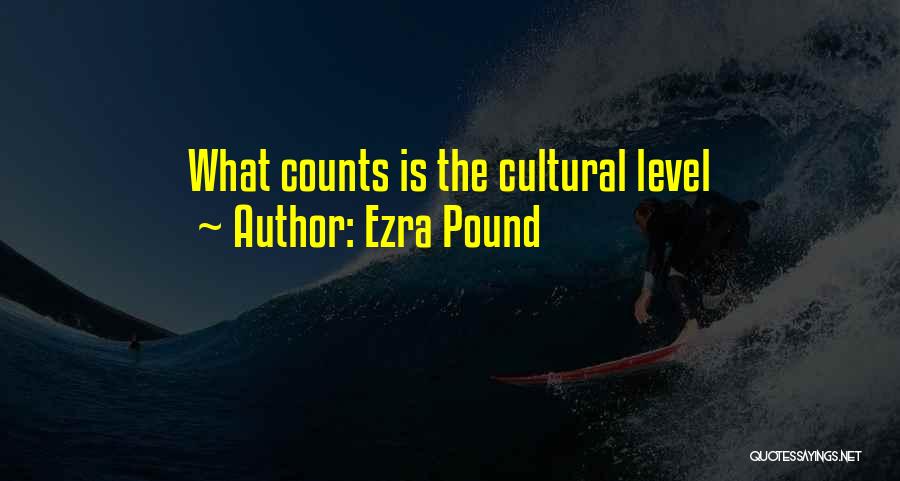 Ezra Pound Quotes: What Counts Is The Cultural Level