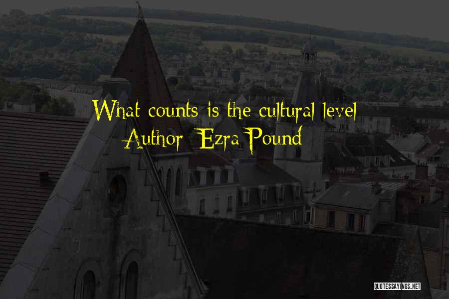 Ezra Pound Quotes: What Counts Is The Cultural Level