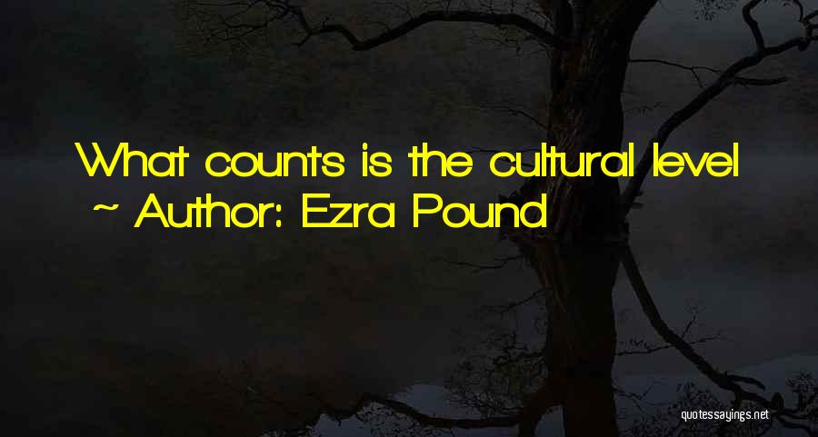 Ezra Pound Quotes: What Counts Is The Cultural Level