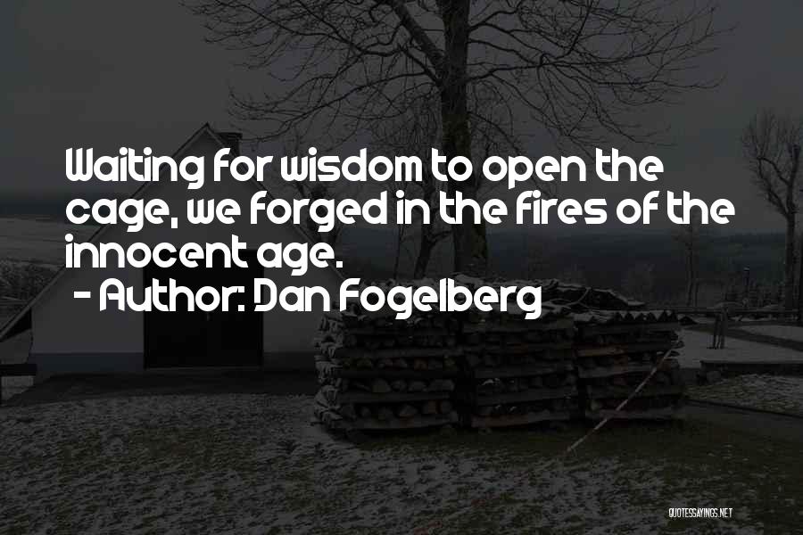 Dan Fogelberg Quotes: Waiting For Wisdom To Open The Cage, We Forged In The Fires Of The Innocent Age.