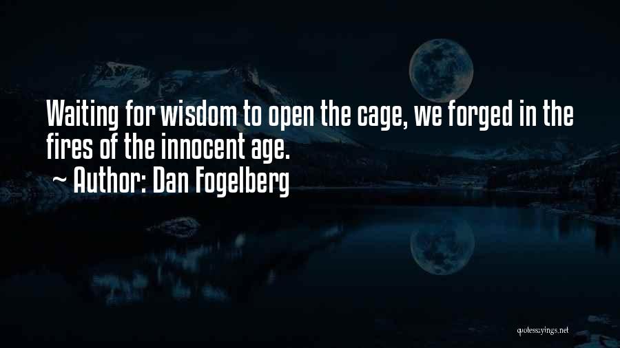 Dan Fogelberg Quotes: Waiting For Wisdom To Open The Cage, We Forged In The Fires Of The Innocent Age.
