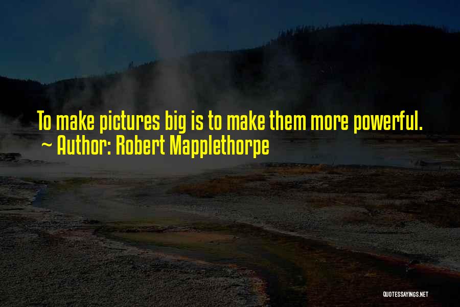 Robert Mapplethorpe Quotes: To Make Pictures Big Is To Make Them More Powerful.