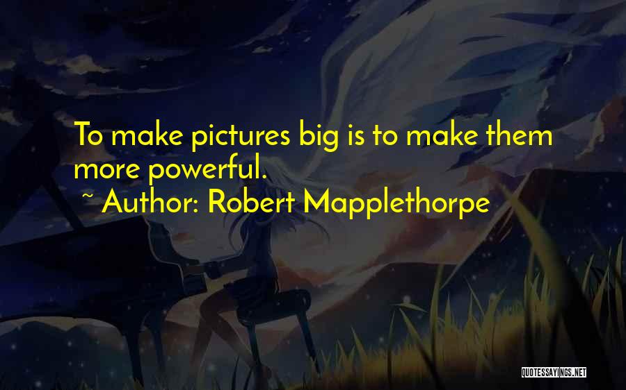 Robert Mapplethorpe Quotes: To Make Pictures Big Is To Make Them More Powerful.