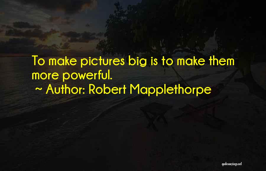 Robert Mapplethorpe Quotes: To Make Pictures Big Is To Make Them More Powerful.