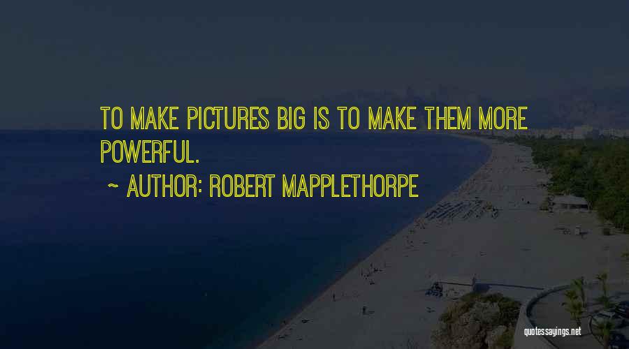 Robert Mapplethorpe Quotes: To Make Pictures Big Is To Make Them More Powerful.