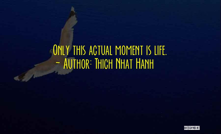 Thich Nhat Hanh Quotes: Only This Actual Moment Is Life.