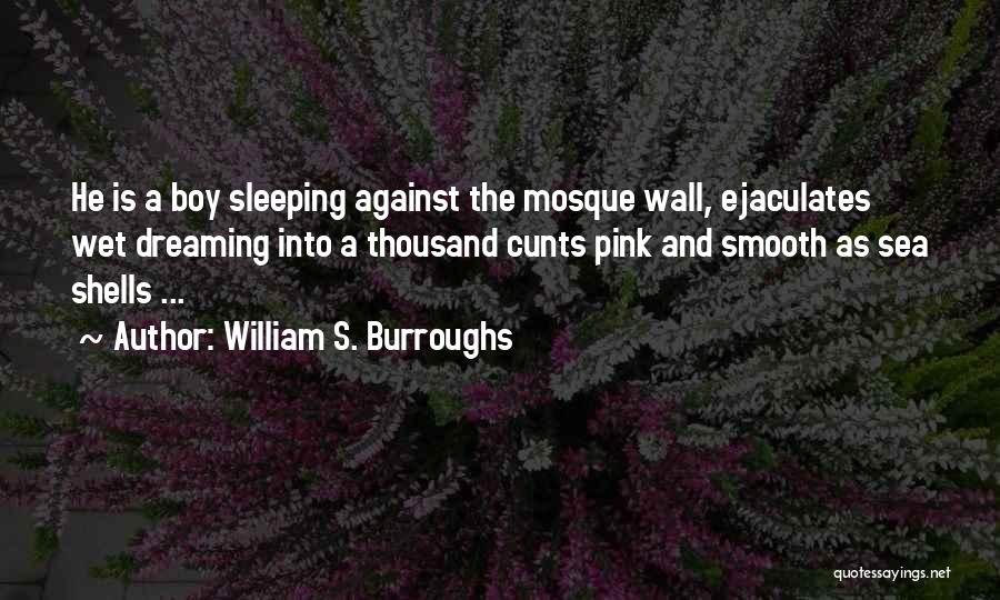 William S. Burroughs Quotes: He Is A Boy Sleeping Against The Mosque Wall, Ejaculates Wet Dreaming Into A Thousand Cunts Pink And Smooth As