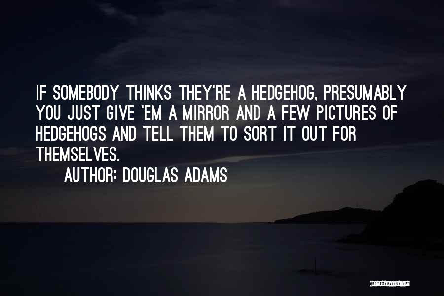 Douglas Adams Quotes: If Somebody Thinks They're A Hedgehog, Presumably You Just Give 'em A Mirror And A Few Pictures Of Hedgehogs And