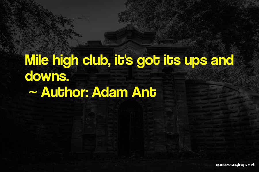 Adam Ant Quotes: Mile High Club, It's Got Its Ups And Downs.