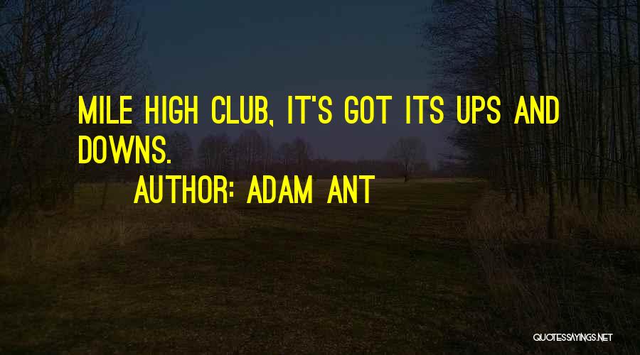 Adam Ant Quotes: Mile High Club, It's Got Its Ups And Downs.
