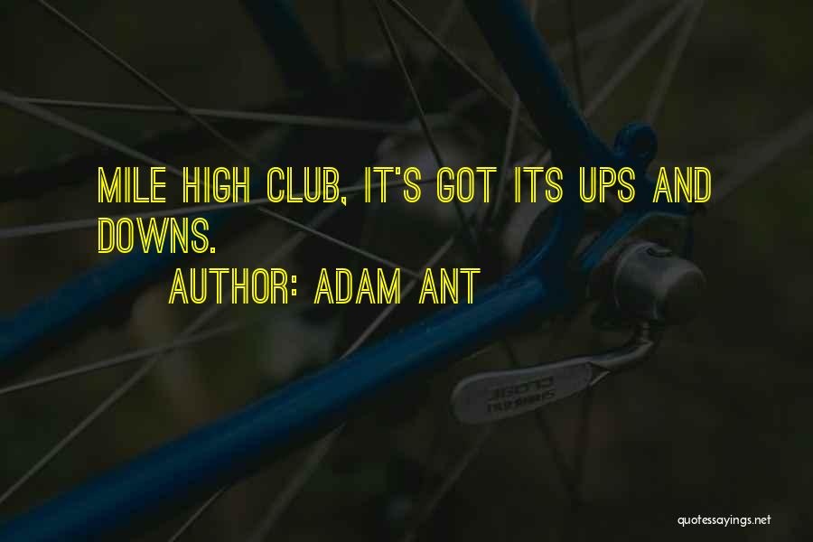 Adam Ant Quotes: Mile High Club, It's Got Its Ups And Downs.