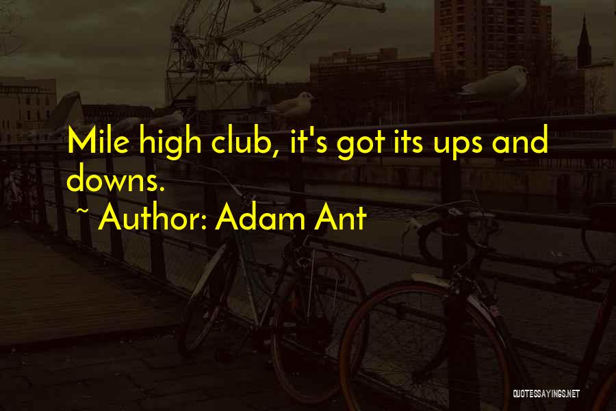 Adam Ant Quotes: Mile High Club, It's Got Its Ups And Downs.