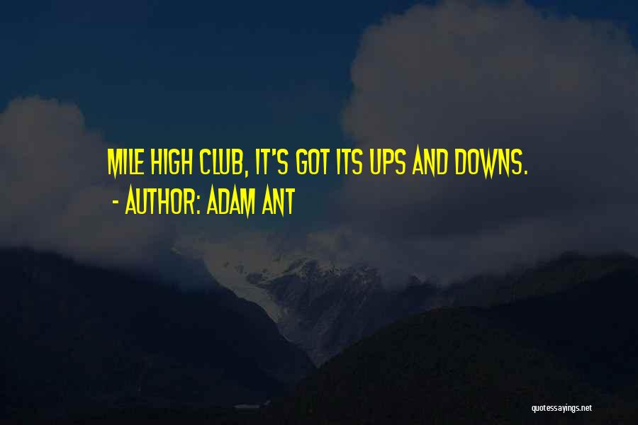 Adam Ant Quotes: Mile High Club, It's Got Its Ups And Downs.