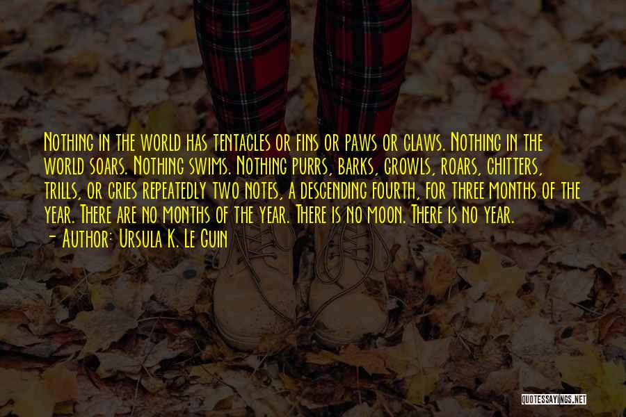 Ursula K. Le Guin Quotes: Nothing In The World Has Tentacles Or Fins Or Paws Or Claws. Nothing In The World Soars. Nothing Swims. Nothing