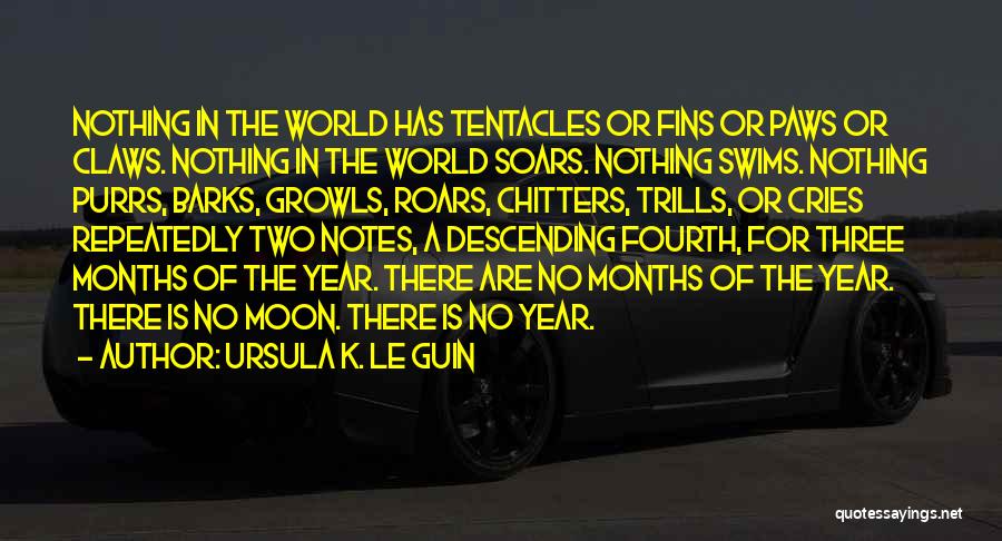 Ursula K. Le Guin Quotes: Nothing In The World Has Tentacles Or Fins Or Paws Or Claws. Nothing In The World Soars. Nothing Swims. Nothing