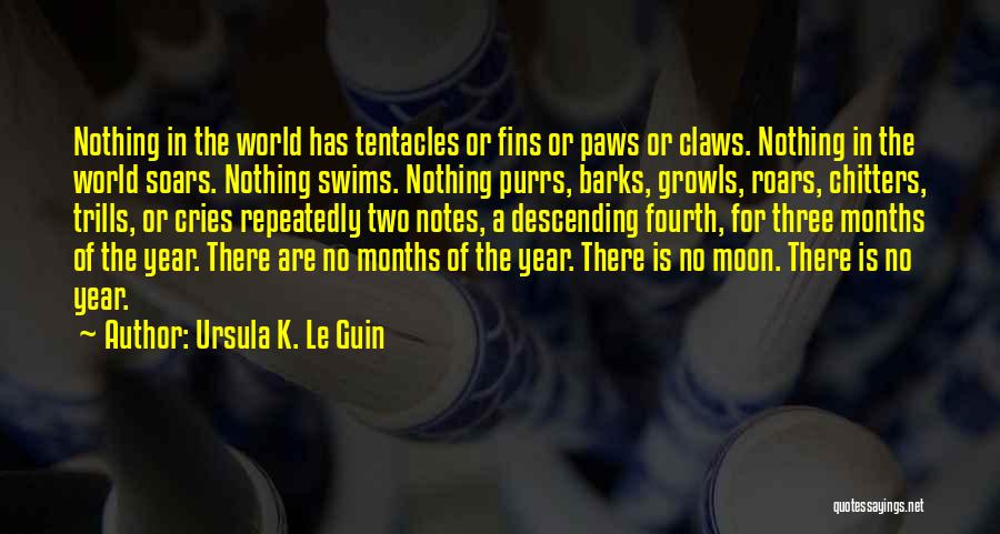 Ursula K. Le Guin Quotes: Nothing In The World Has Tentacles Or Fins Or Paws Or Claws. Nothing In The World Soars. Nothing Swims. Nothing