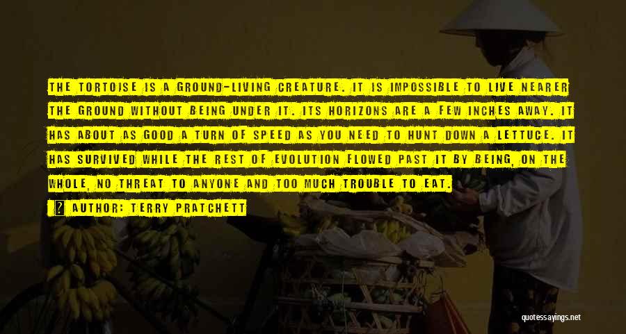 Terry Pratchett Quotes: The Tortoise Is A Ground-living Creature. It Is Impossible To Live Nearer The Ground Without Being Under It. Its Horizons