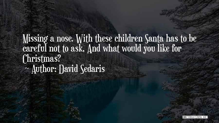 David Sedaris Quotes: Missing A Nose. With These Children Santa Has To Be Careful Not To Ask, And What Would You Like For