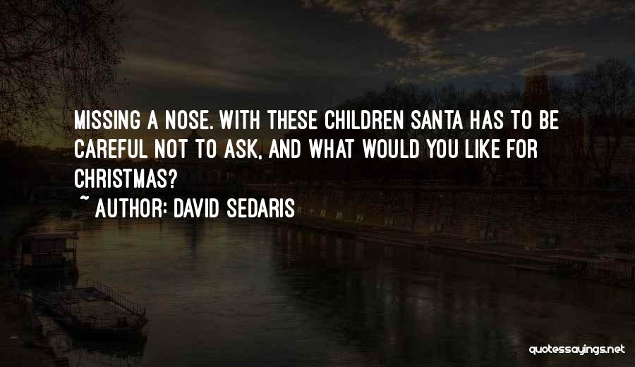 David Sedaris Quotes: Missing A Nose. With These Children Santa Has To Be Careful Not To Ask, And What Would You Like For