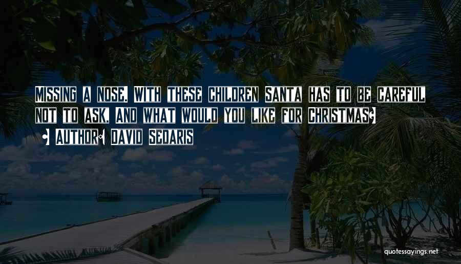 David Sedaris Quotes: Missing A Nose. With These Children Santa Has To Be Careful Not To Ask, And What Would You Like For